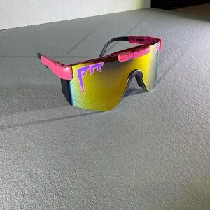 Teens size Pit Vipers Reflective Sunglasses with Pink Accents